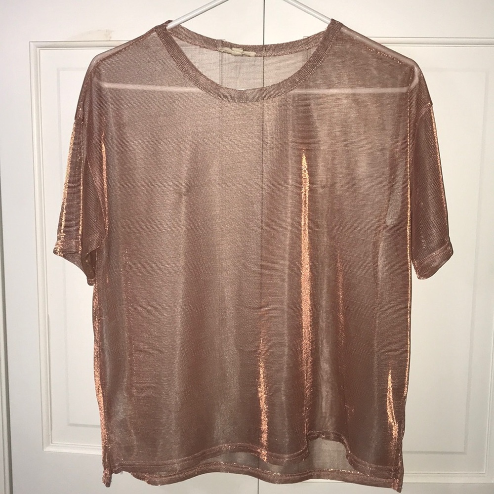 Urban outfitters sheer shimmer shirt